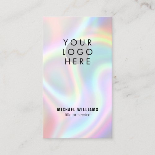Your Logo Modern Holographic Social Media Icons Business Card