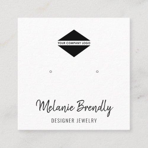 Your Logo Modern Jewelry Earring Display  Square Business Card