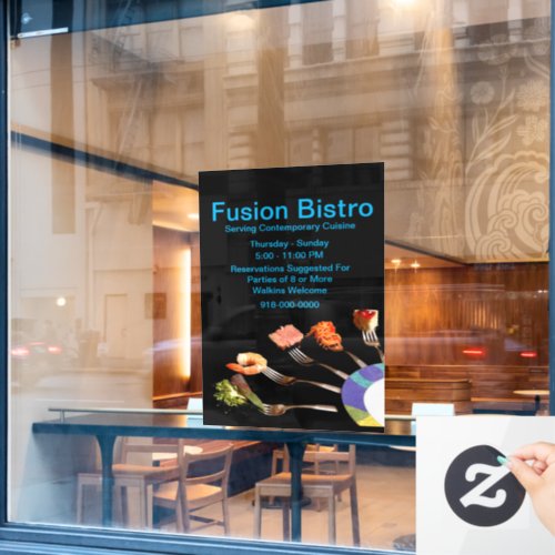Your Logo  Modern Restaurant Business Window Cling