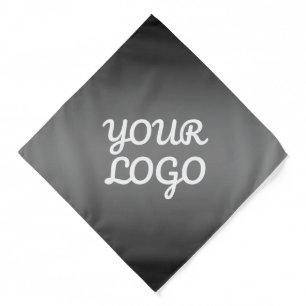 Your Logo & Modern Simple Ombre Dark Gray Bandana