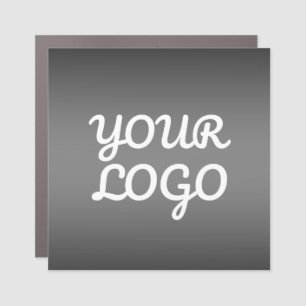 Your Logo & Modern Simple Ombre   Dark Gray Car Magnet