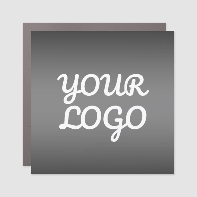 Your Logo & Modern Simple Ombre | Dark Gray Car Magnet (Front)