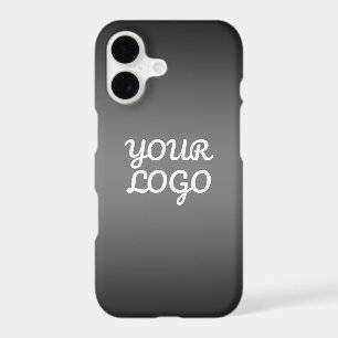 Your Logo & Modern Simple Ombre   Dark Gray iPhone 17 Case