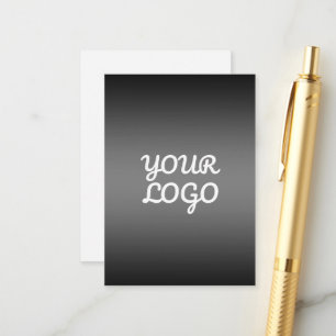 Your Logo & Modern Simple Ombre Dark Gray Enclosure Card