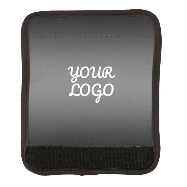 Your Logo & Modern Simple Ombre | Dark Gray Luggage Handle Wrap (Front)