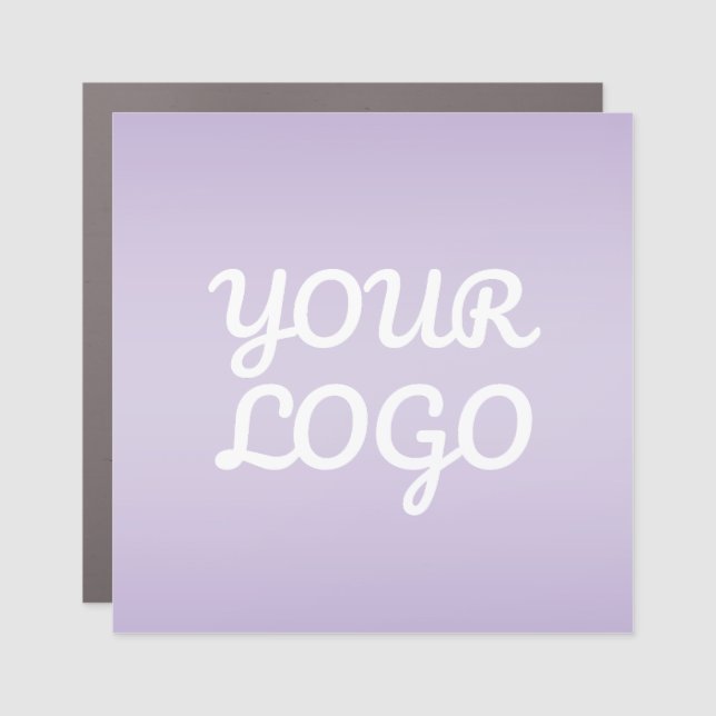 Your Logo & Modern Simple Ombre | Lavender Car Magnet (Front)
