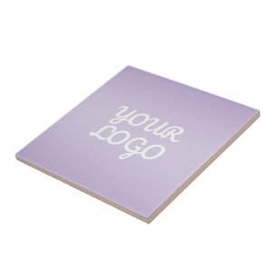 Your Logo & Modern Simple Ombre   Lavender Ceramic Tile