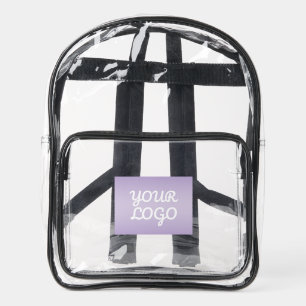 Your Logo & Modern Simple Ombre Lavender Clear Backpack