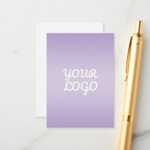 Your Logo & Modern Simple Ombre   Lavender Enclosure Card