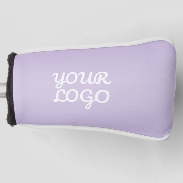Your Logo & Modern Simple Ombre | Lavender Golf Head Cover (Front)