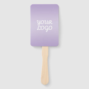 Your Logo & Modern Simple Ombre   Lavender Hand Fan