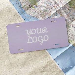 Your Logo & Modern Simple Ombre   Lavender License Plate