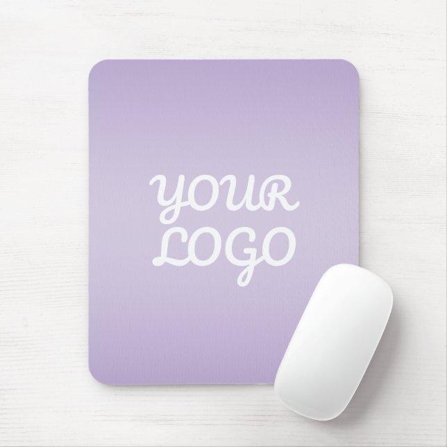 Your Logo & Modern Simple Ombre | Lavender Mouse Pad (With Mouse)