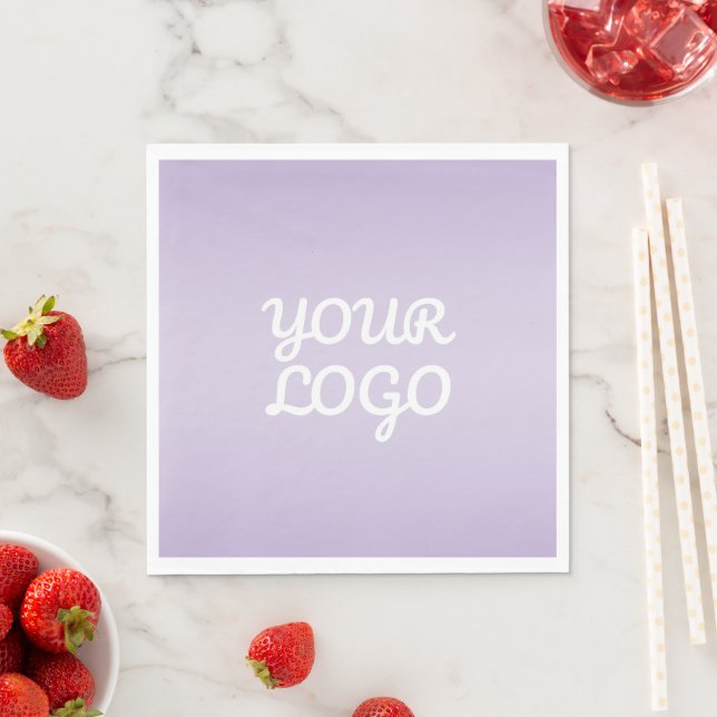 Your Logo & Modern Simple Ombre | Lavender Napkins (Insitu)