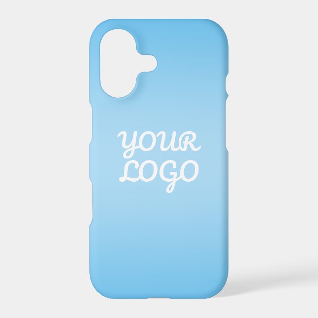 Your Logo & Modern Simple Ombre | Light Blue Case-Mate iPhone Case (Back)