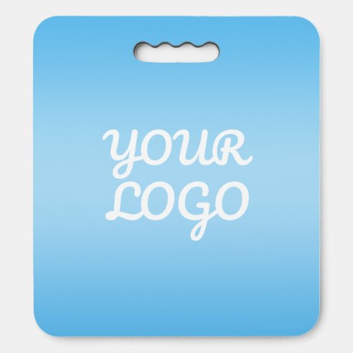 Your Logo &amp; Modern Simple Ombre | Light Blue Seat Cushion
