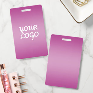 Your Logo & Modern Simple Ombre   Purple Badge