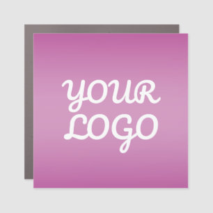 Your Logo & Modern Simple Ombre Purple Car Magnet