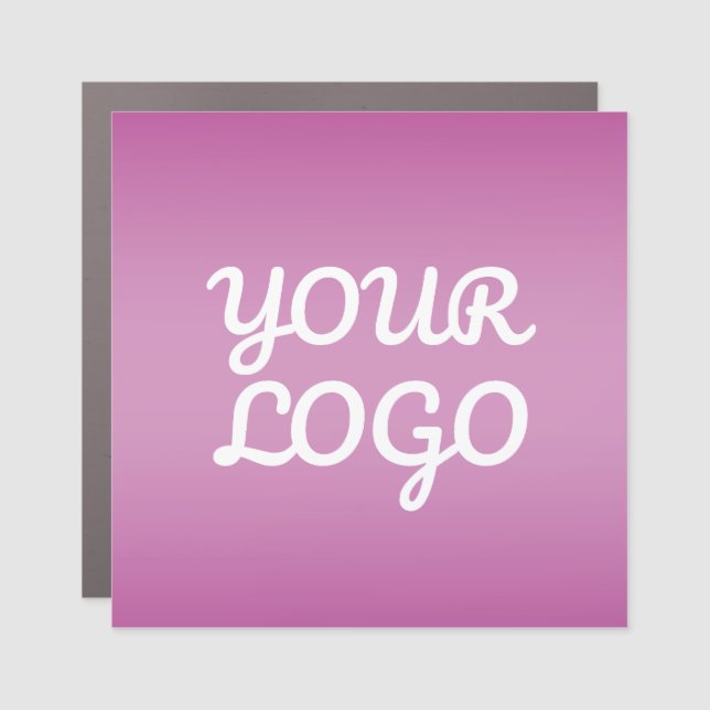 Your Logo & Modern Simple Ombre | Purple Car Magnet (Front)