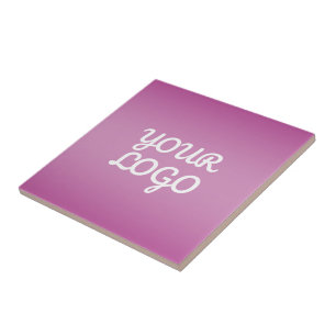Your Logo & Modern Simple Ombre   Purple Ceramic Tile
