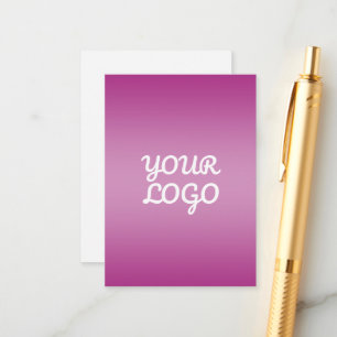 Your Logo & Modern Simple Ombre   Purple Enclosure Card