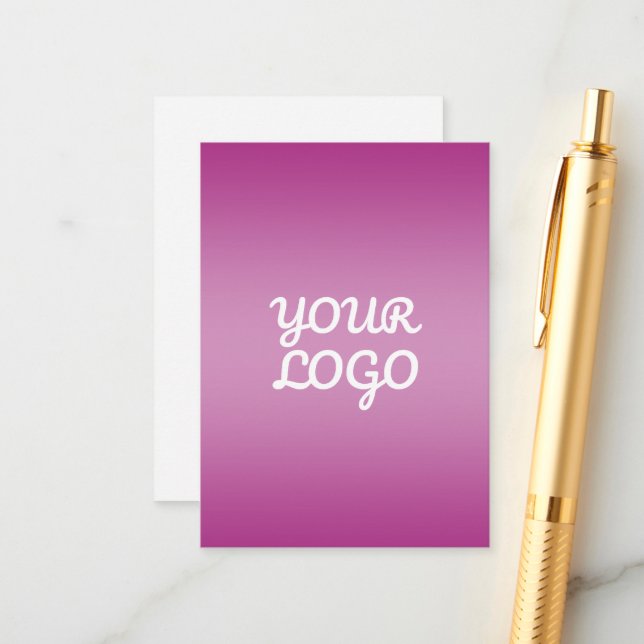 Your Logo & Modern Simple Ombre | Purple Enclosure Card (Front/Back In Situ)