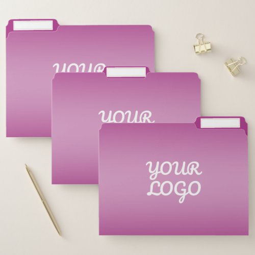 Your Logo & Modern Simple Ombre | Purple File Folder