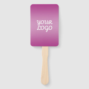 Your Logo & Modern Simple Ombre   Purple Hand Fan