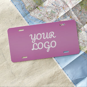Your Logo & Modern Simple Ombre Purple License Plate