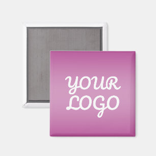 Your Logo & Modern Simple Ombre Purple Magnet