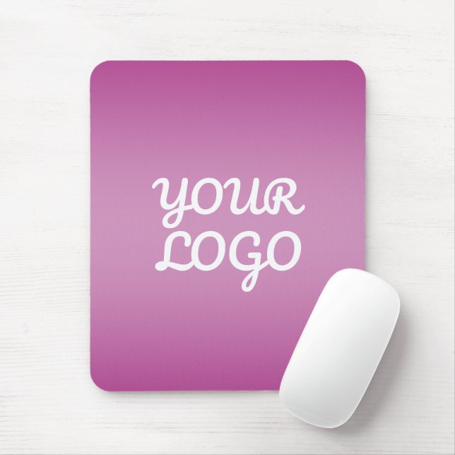 Your Logo & Modern Simple Ombre | Purple Mouse Pad (With Mouse)