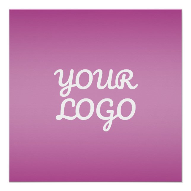 Your Logo & Modern Simple Ombre | Purple Poster (Front)