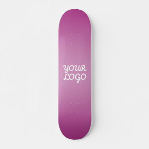 Your Logo & Modern Simple Ombre Purple Skateboard