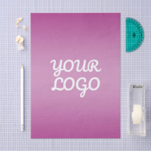 Your Logo & Modern Simple Ombre Purple Tissue Paper