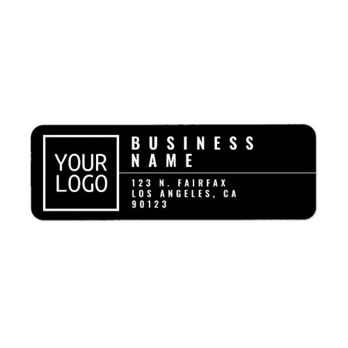 Your logo Modern Stylized Black Return Address  Label