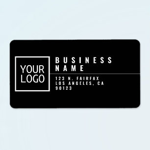 Your Logo Modern Stylized Black Return Address  Label