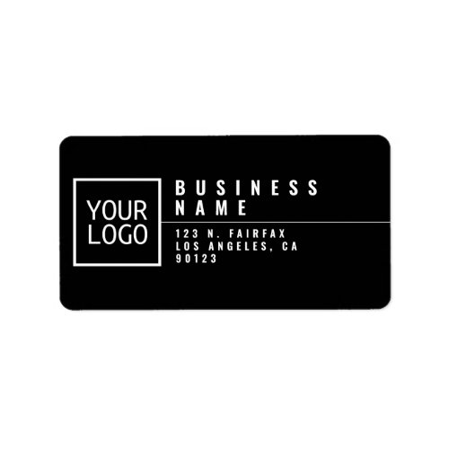 Your Logo Modern Stylized Black Return Address  Label