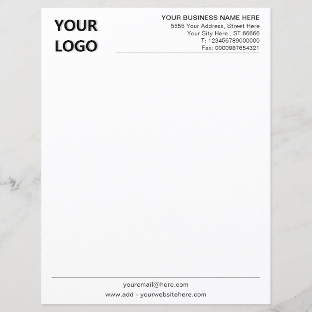 Your Logo Name Address and Contact Info Letterhead (Front)