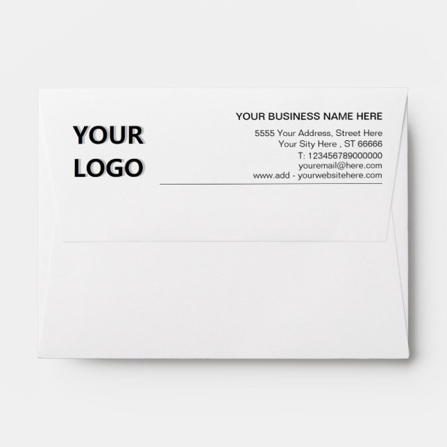 Your Logo Name Address Business Envelope Template (Back (Top Flap))