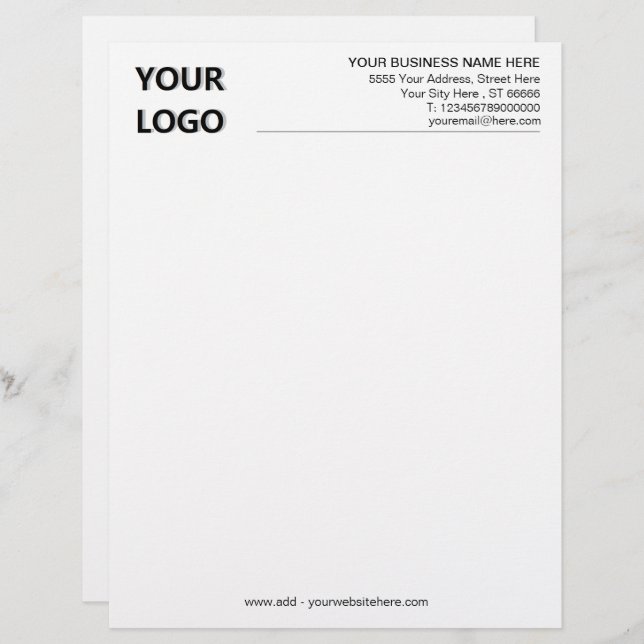 Your Logo Name Address Contact Info Letterhead (Front/Back)