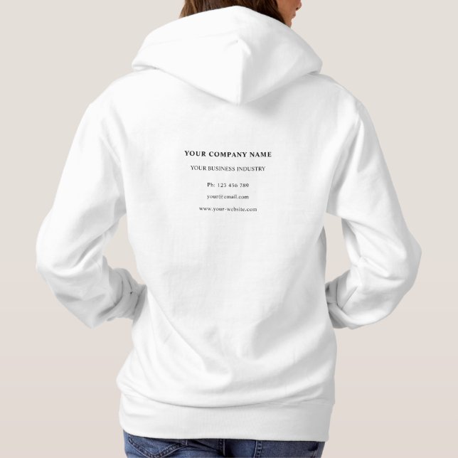 Your Logo Name Business Promotional Professional Hoodie (Back)