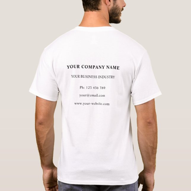 Your Logo Name Business Promotional Professional T-Shirt (Back)