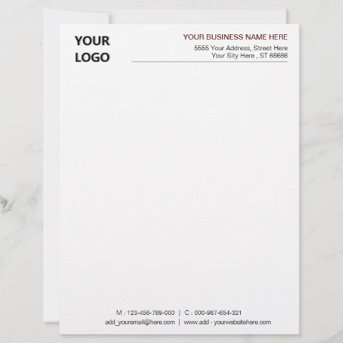 Your Logo Name Colors Personalized Letterhead