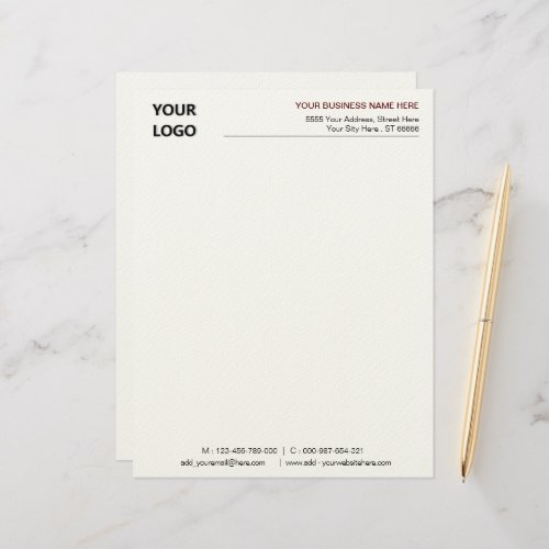 Your Logo Name Colors Personalized Letterhead