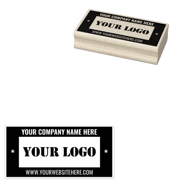 Your Logo Name Info Color Rubber Stamp Example (Stamped)