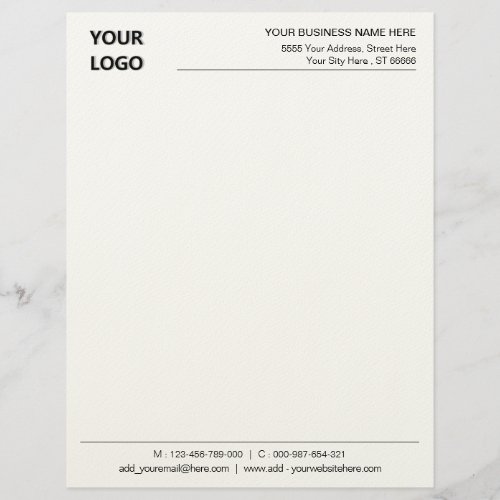 Your Logo Name Info Personalized Office Letterhead
