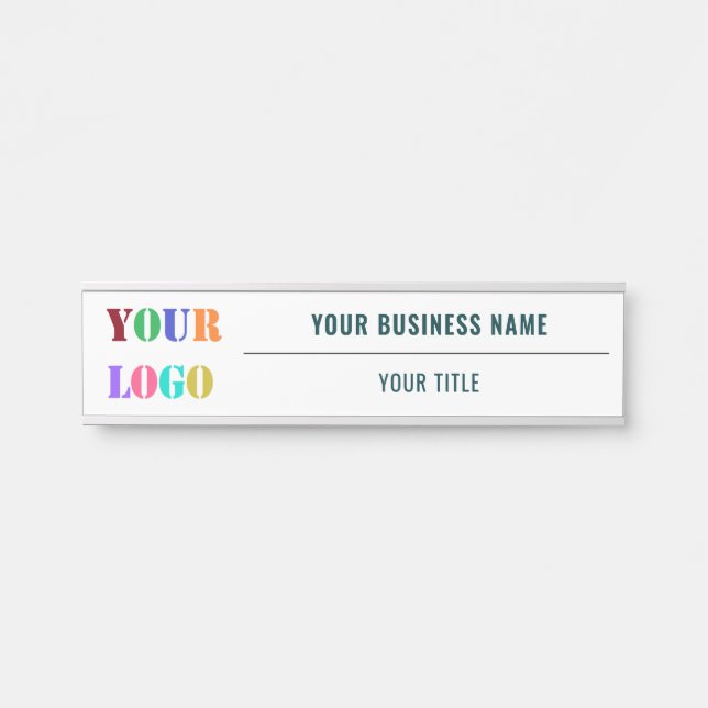 Your Logo Name Title Door Sign - Choose Colors (Front)