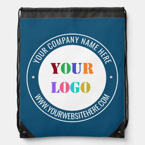 Your Logo Name Website and Colors Drawstring Bag