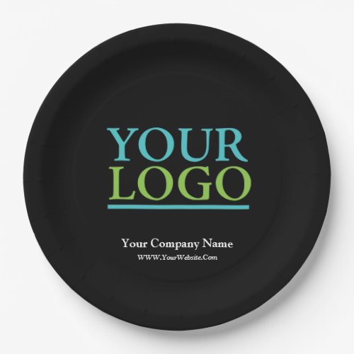 Your Logo Name  Website Bus Promo Black Paper Plates