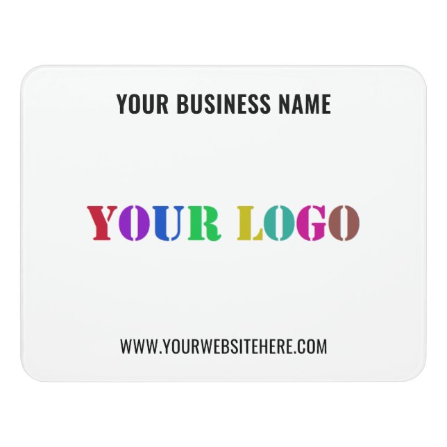 Your Logo Name Website Business Office Door Sign (Contemporary Front)
